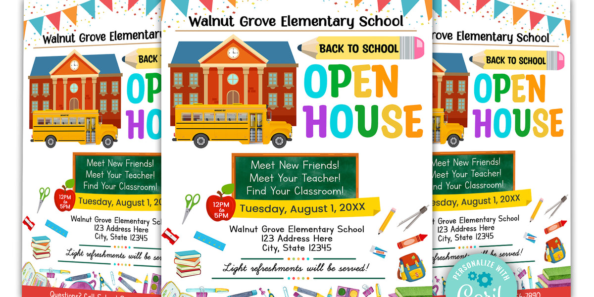 Editable School Open House Flyer Template — Posh Park