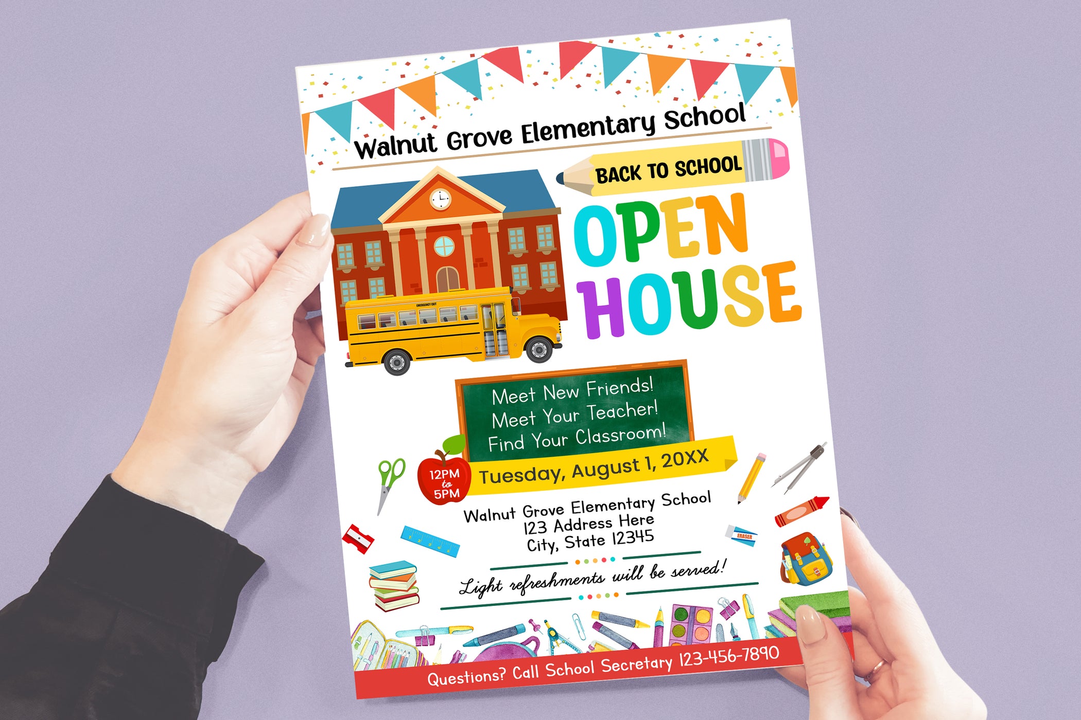 Editable School Open House Flyer Template — Posh Park