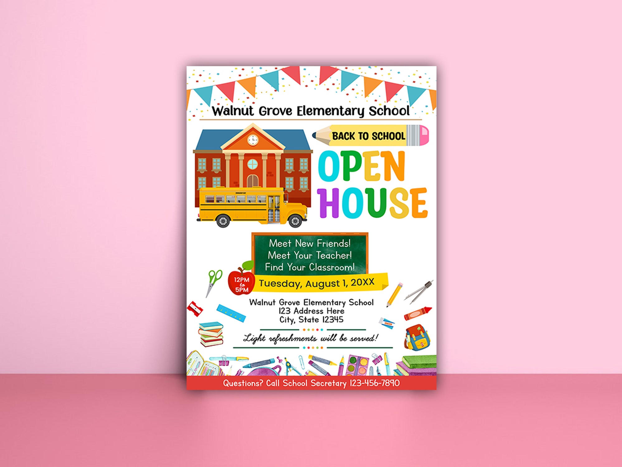 Editable School Open House Flyer Template — Posh Park