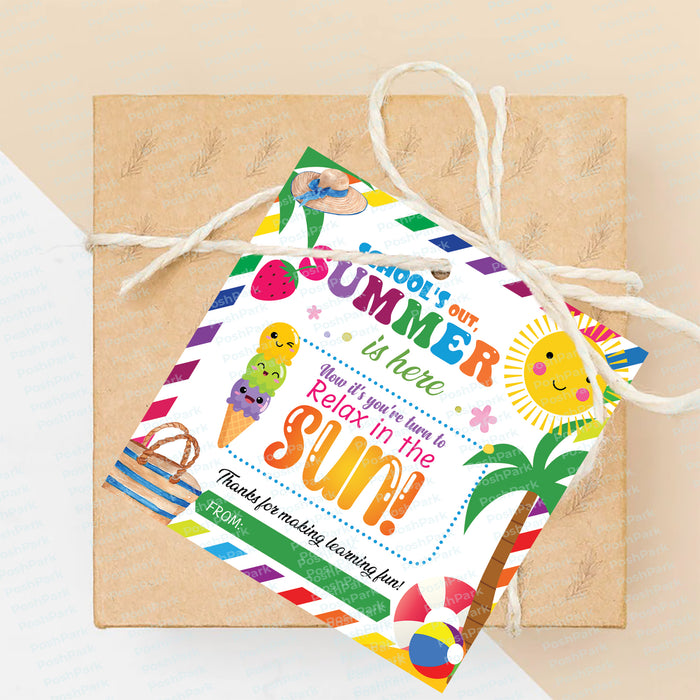 printable-schools-out-relax-in-the-sun-appreciation-gift-tags-pdf-tea-posh-park for Beach Bag Free Printable Teacher Summer Gift Tags Printable Schools Out Relax in the Sun Appreciation Gift Tags, PDF Tea — Posh Park for Beach Bag Free Printable Teacher Summer Gift Tags