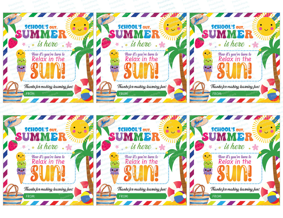 printable-schools-out-relax-in-the-sun-appreciation-gift-tags-pdf-tea-posh-park for Pdf Free Printable Teacher Appreciation Tags Printable Schools Out Relax in the Sun Appreciation Gift Tags, PDF Tea — Posh Park for Pdf Free Printable Teacher Appreciation Tags