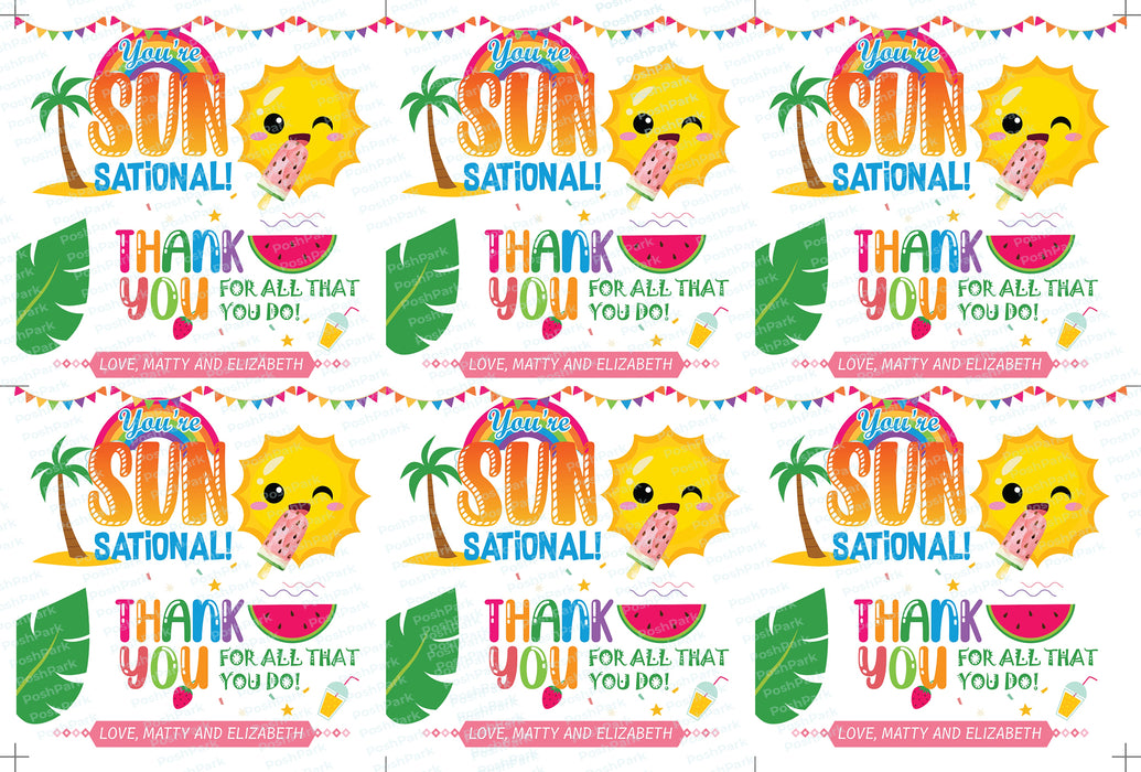 teacher gift tags, teacher appreciation, gift tag template, appreciation tag, sun-sational teacher, sunsational teacher, appreciation gift, tags custom, gift tag, tag editable, tag printable, tags personalized, tags template
