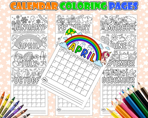 yearly planner  printable calendar  pdf coloring pages  mindfulness coloring  kids coloring pages  kids calendar  illustrated calendar  coloring pages  coloring calendar  coloring book pdf  calendar to color  calendar coloring  Adult coloring