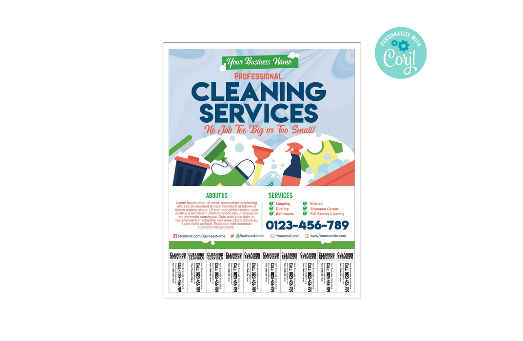 EDITABLE Cleaning Services Flyer Template with Tear-off Tabs — Posh Park editable-cleaning-services-flyer-template-with-tear-off-tabs-posh-park