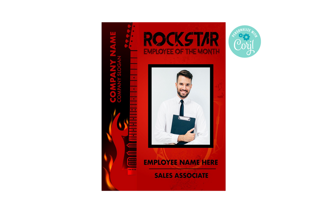 Editable Rockstar Employee of the Month Certificate | PRINTABLE Employee Recognition  | Instant Download |