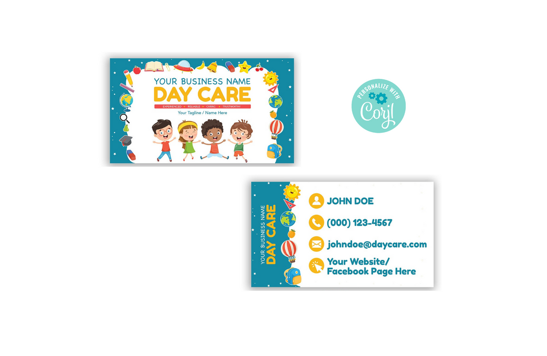 DIY Babysitting Business Card Template | EDITABLE & Printable Baby Sitting Business Card Template  | Day Care Business Cards|