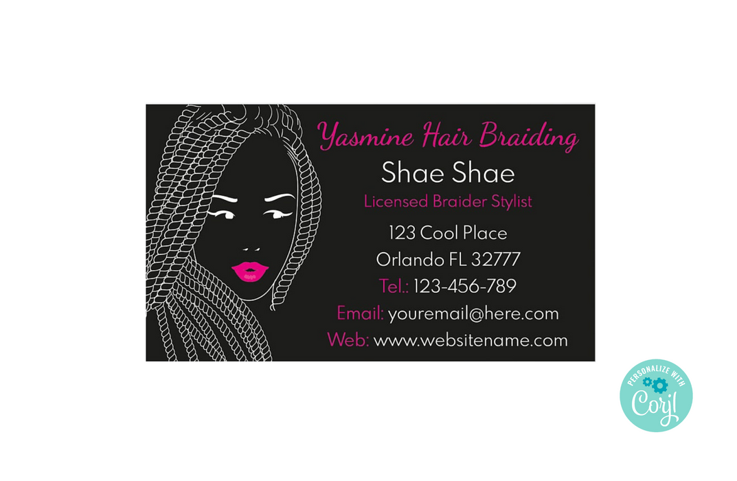 Downloadable Hair Braiding Business Card Template, Editable Hair Business Card Design, Hair Extension Business Card, Braids and Extensions Business Card Design