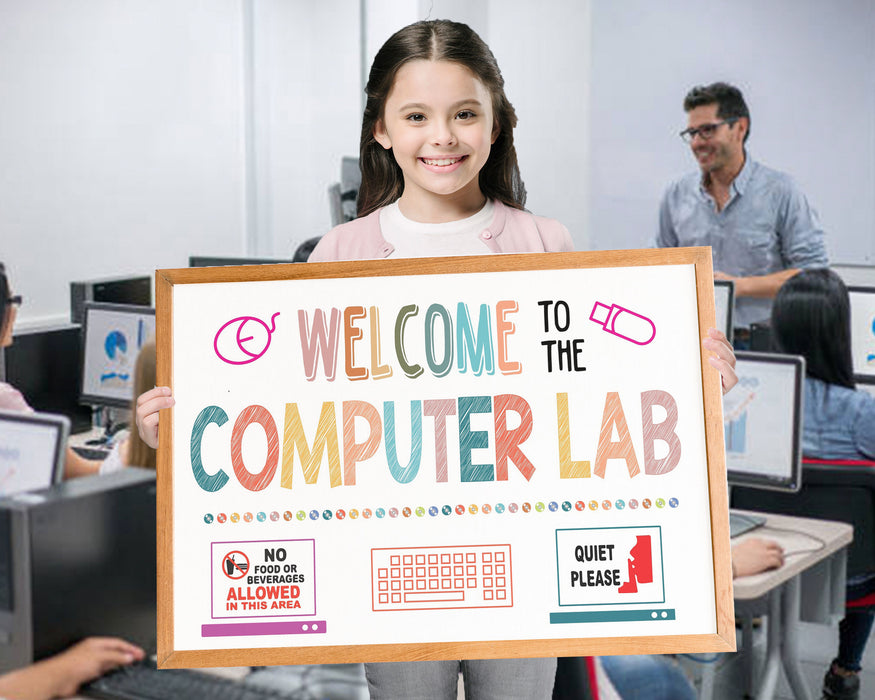 PDF Printable School Computer Lab Classroom Decor, Welcome To The Comp ...