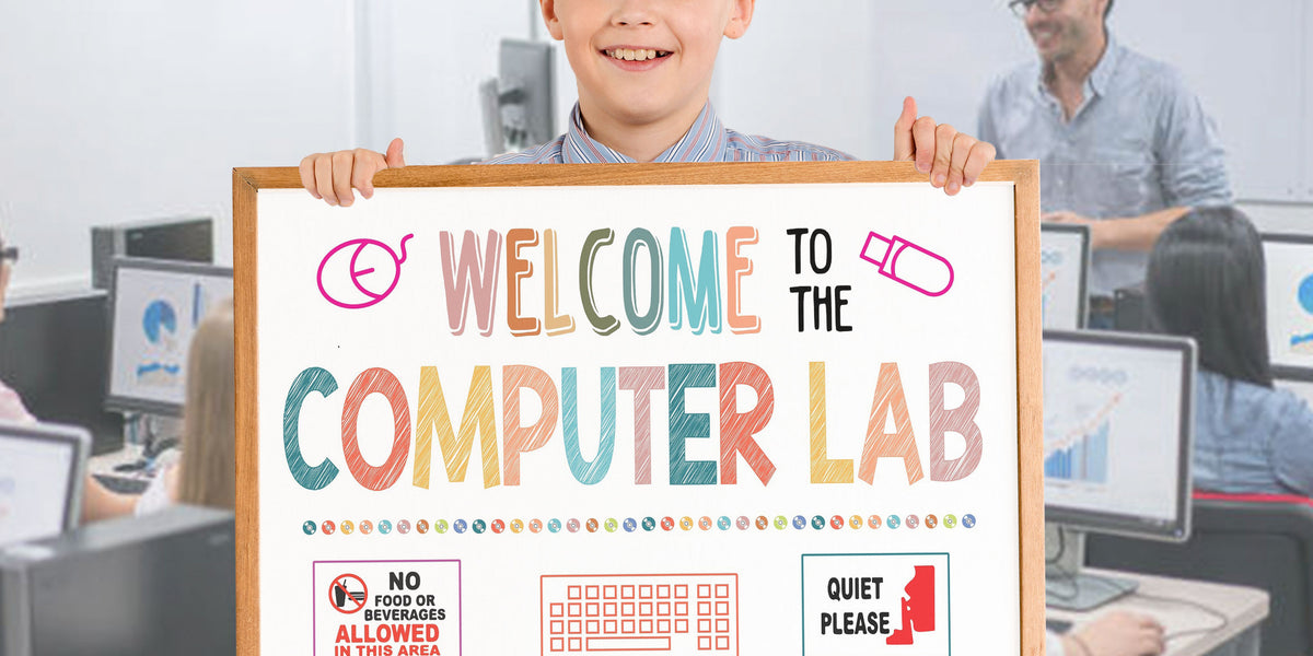 PDF Printable School Computer Lab Classroom Decor, Welcome To The Comp ...