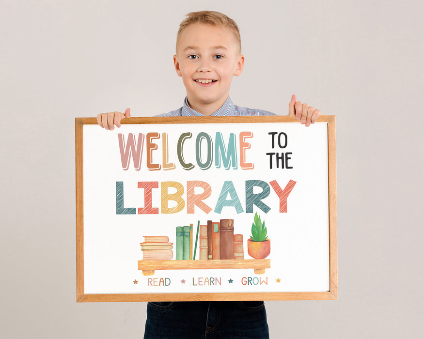Library Sign Text School Library Sign