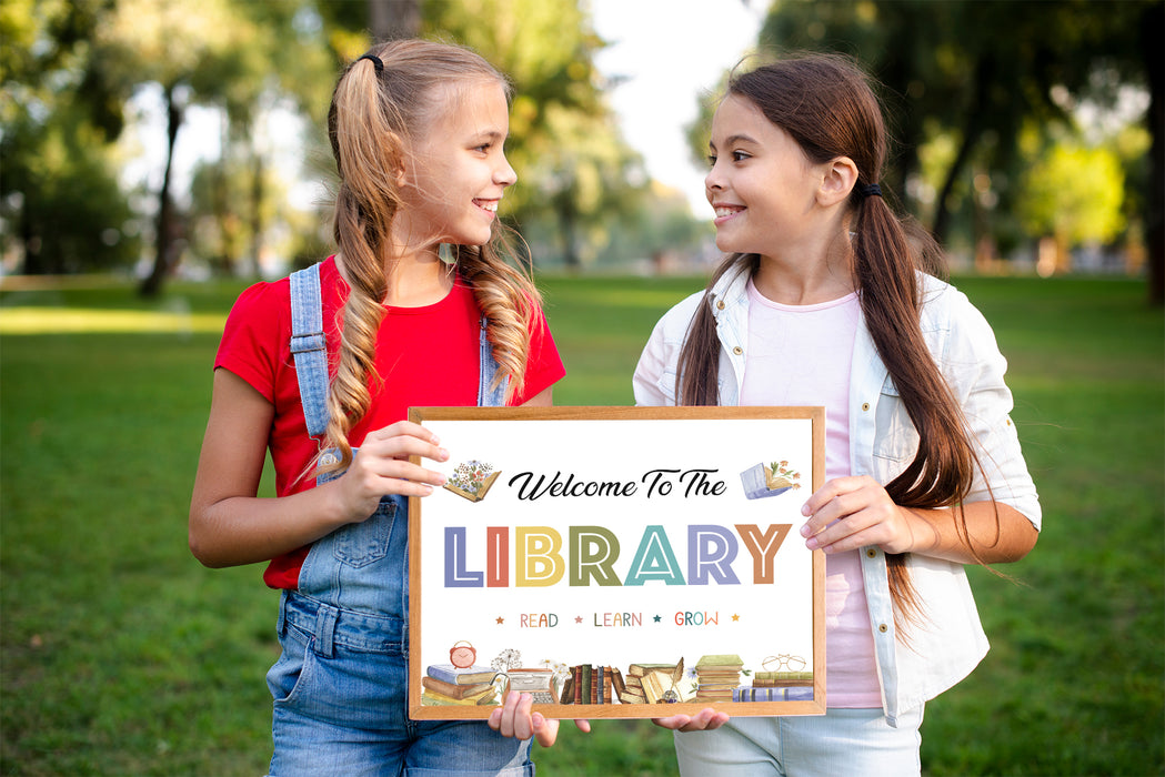 School Library Sign