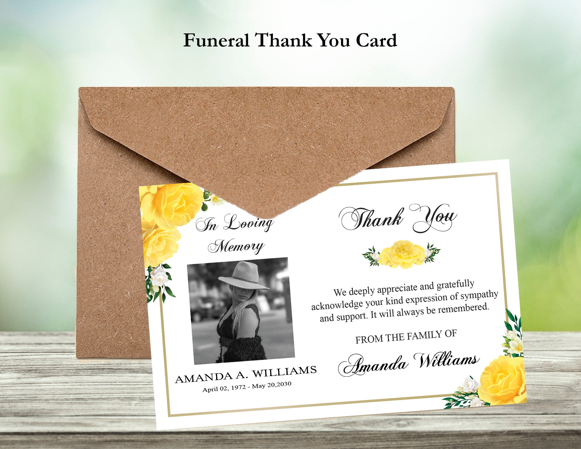 Editable 9 Piece Yellow Rose Funeral Program Template Bundle | Funeral ...
