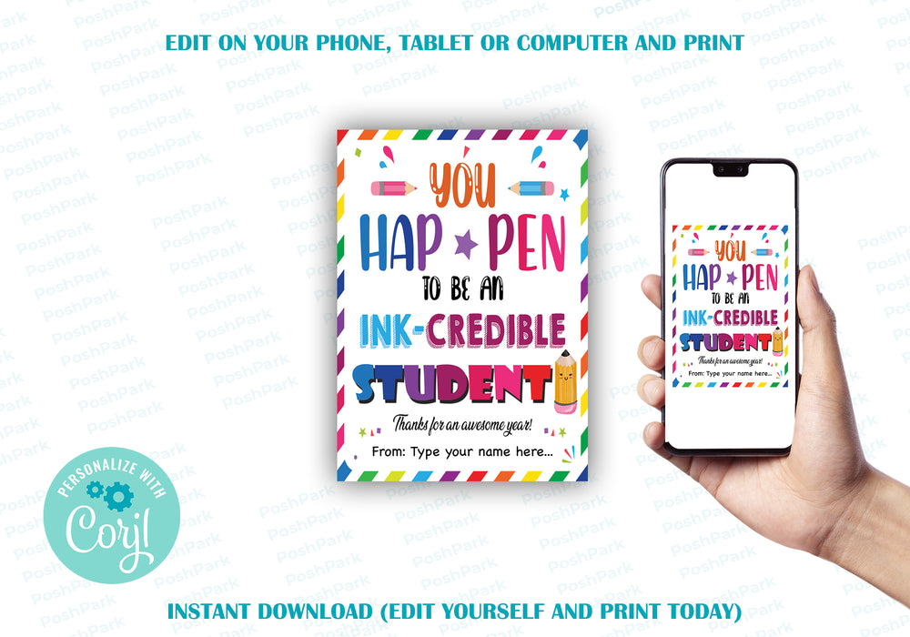 you-happen-to-be-ink-credible-student-gift-tags-editable-student-appr-posh-park for You Just Happen To Be Inkredible Free Printable You Happen To Be Ink-Credible Student Gift Tags, Editable Student Appr — Posh Park for You Just Happen To Be Inkredible Free Printable