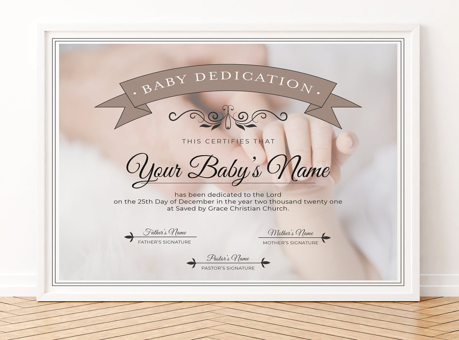 Editable Baby Dedication Certificate Bundle | Set of 2  Certificate of Dedication