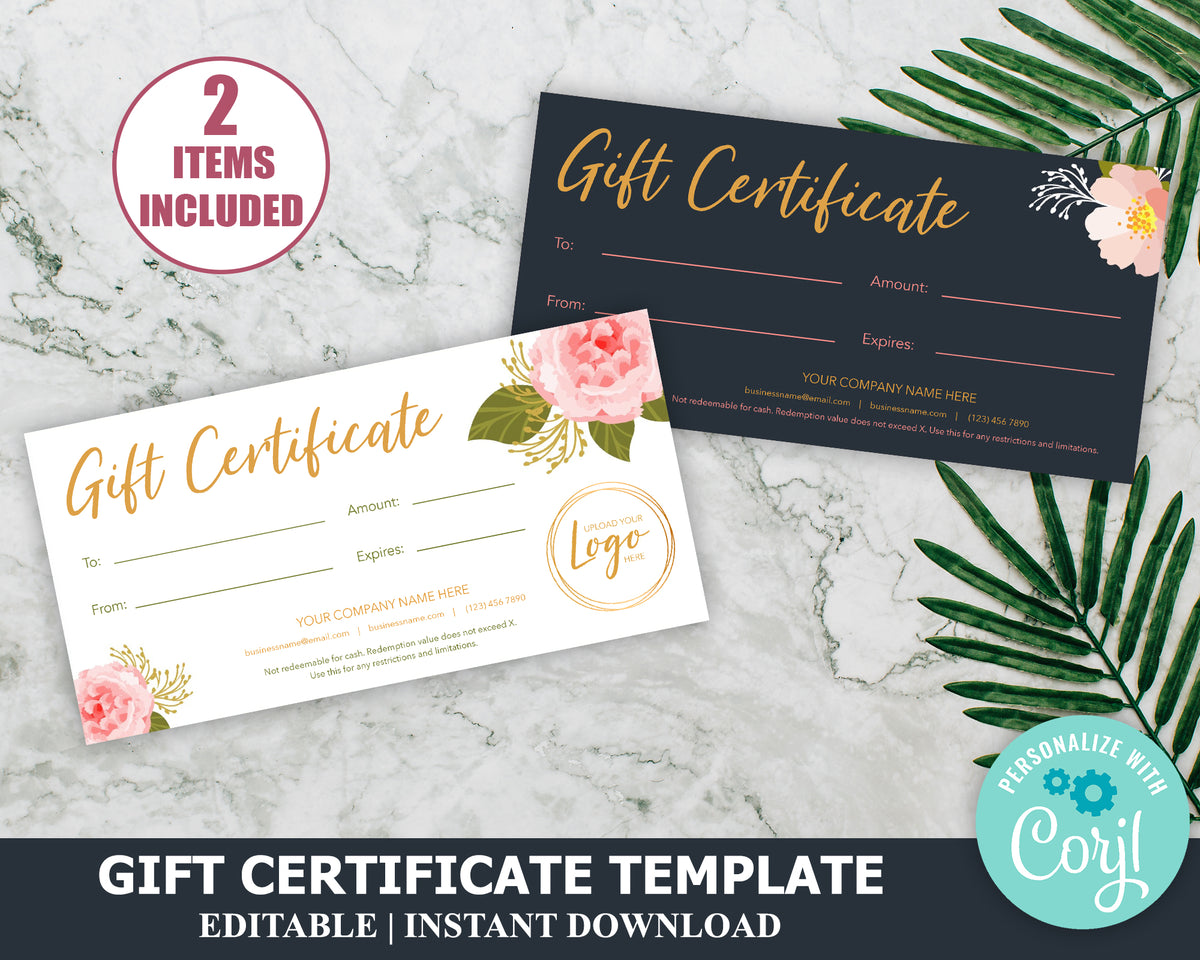 Gift Voucher Template Black and Beige, Gift Certificate Template with ...