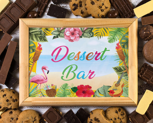 Printable Luau Dessert Bar Sign | Hawaiian Tropical Party Decor Table Sign