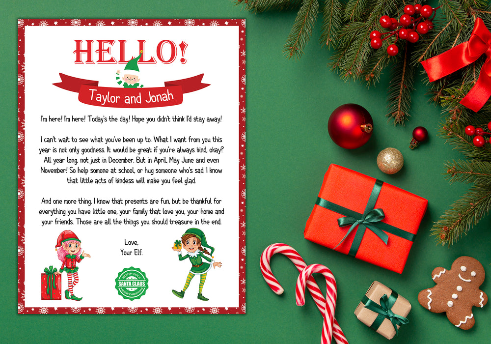 DIY Elf Printable Bundle, Editable Elf Kit with Free Christmas Coloring Pages Printable