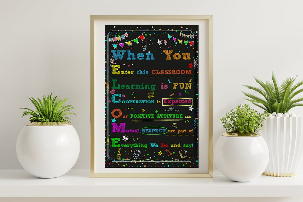 FREE Colorful Welcome to our Classroom Door Sign