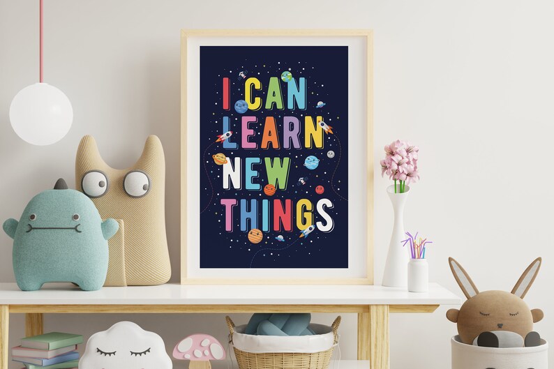 FREE I Can Learn New Things Classroom Decor Wall Art