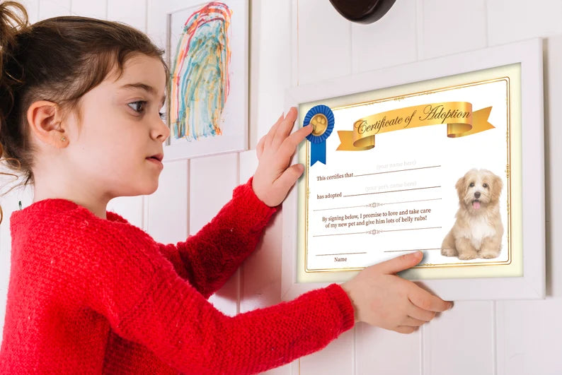 DIY Customization Dog Puppy Adoption Certificate Template