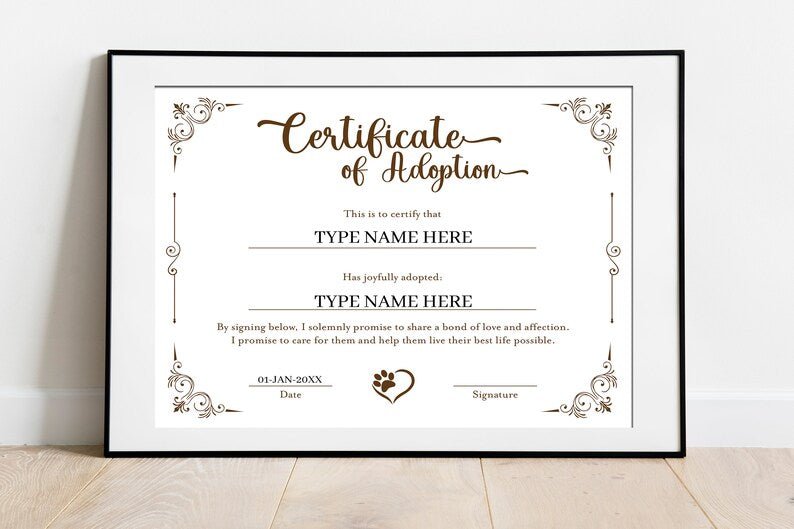 editable certificate  birth certificate  hamster adoption  Pet Certificate  Pet Adoption  dog certificate  Pet Certificates  breeder printable  Puppy Adoption  Adoption Certificate  dog adoption  puppy printable  certificate template