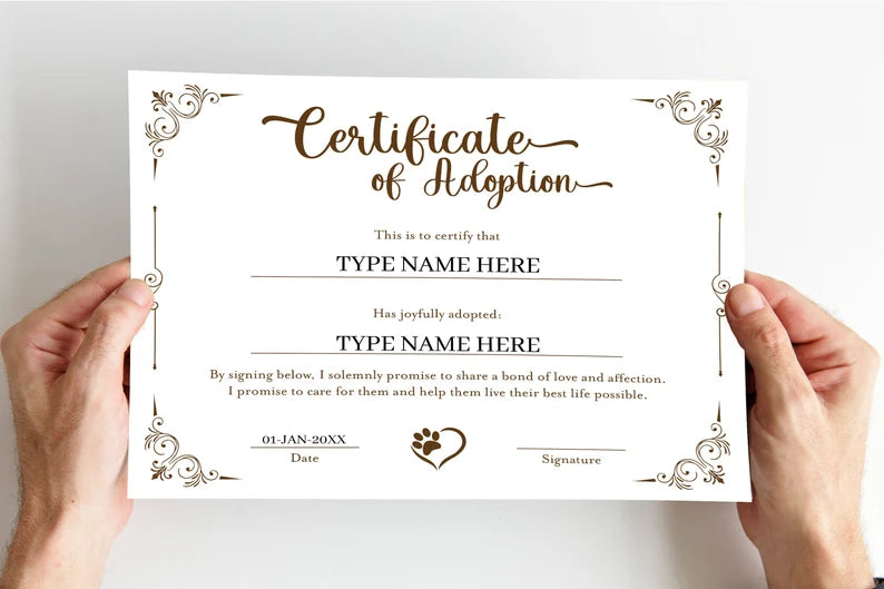 Custom Printable Dog Adoption Certificate Template — Posh Park custom-printable-dog-adoption-certificate-template-posh-park