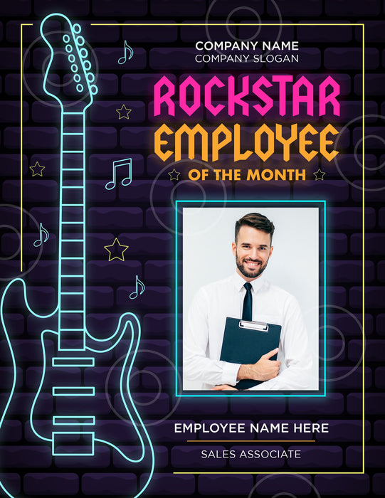 EDITABLE Rockstar Employee of the Month Certificate | Downloadable Employee Recognition Certificate |  Employee Appreciation | Instant Download | Printable