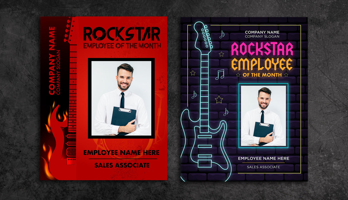Set of 2 EDITABLE Rockstar Employee of the Month Certificate  | Employee Recognition |  Employee Appreciation | Downloadable, Printable