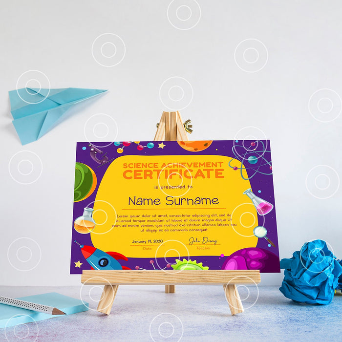 Editable School Science Certificate Template |Science Fair Certificates Kids l Stem Certificate Template |Science Certificate Template Award