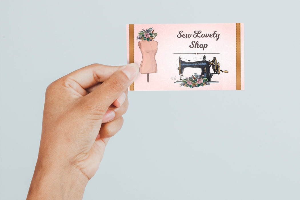 Editable Sewing Business Card Template | DIY Tailor, Seamstress, Crafter Business Card