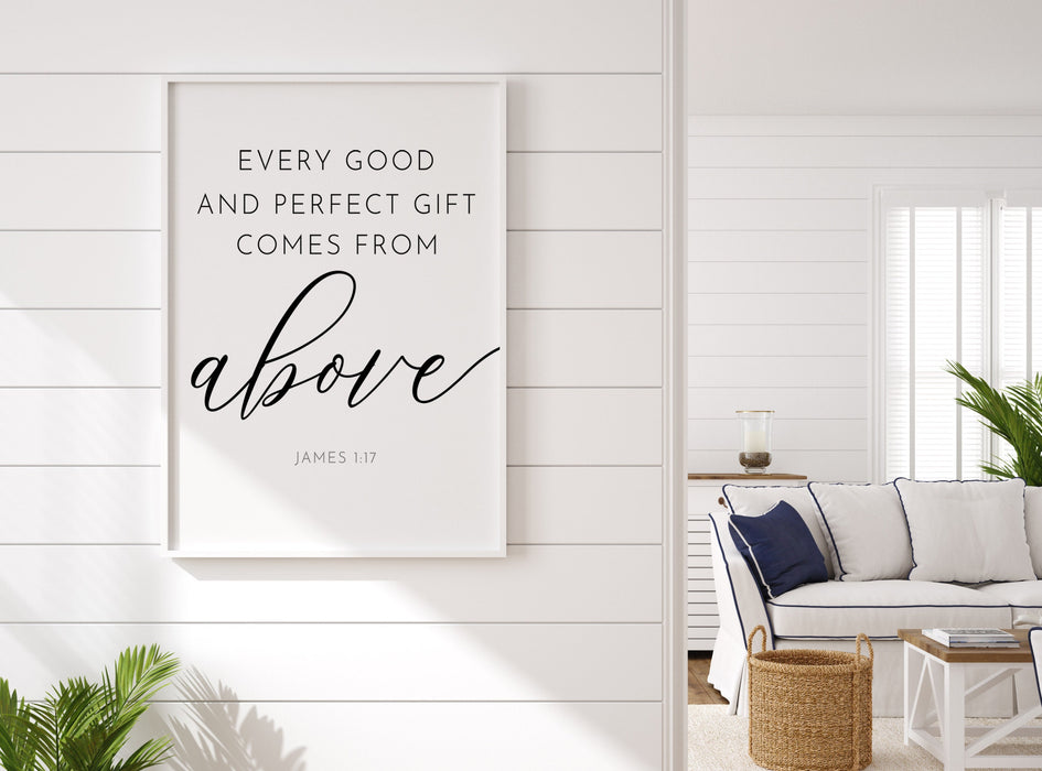 Every Good and Perfect Gift Bible Verse Quote Wall Decor Digital Prints