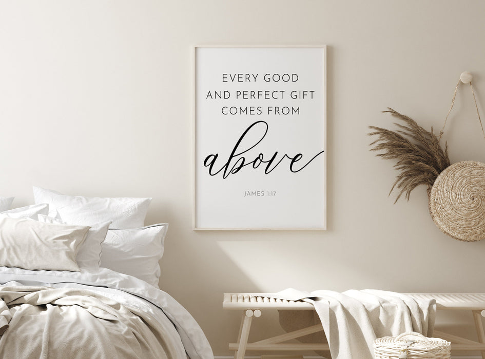 Every Good and Perfect Gift Bible Verse Quote Wall Decor Digital Prints