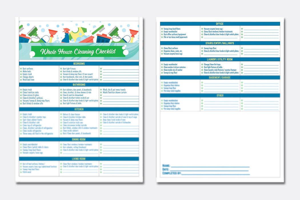Cleaning Router Template House Cleaning Chart Template