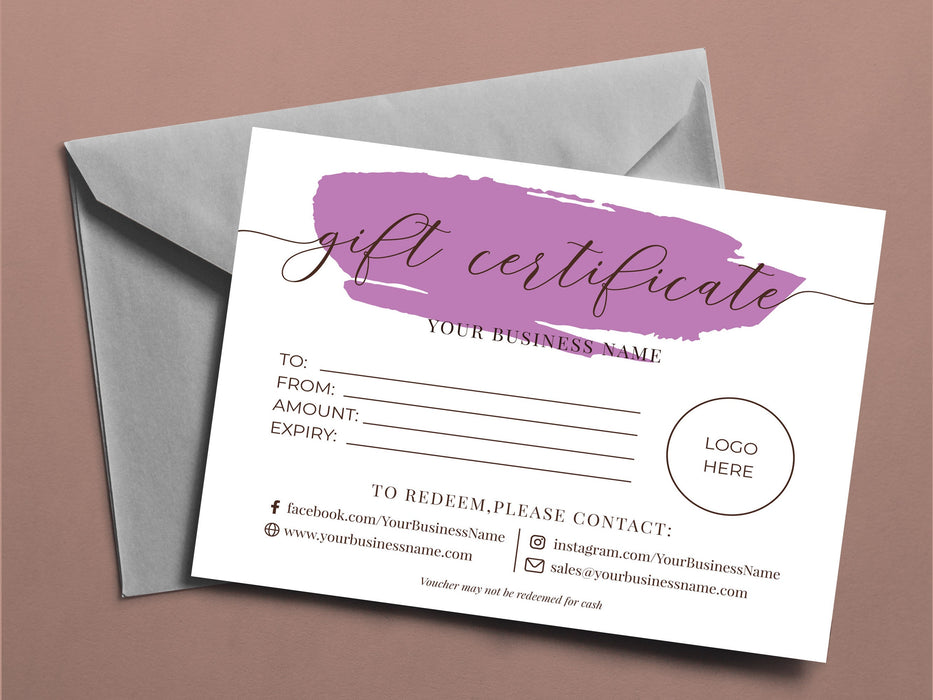 Gift Certificate Template Printable