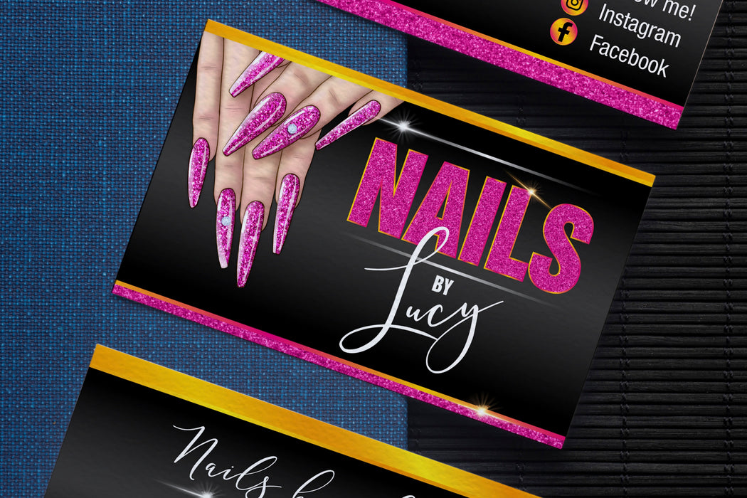Downloadable Nail Salon Business Cards, Editable Nail Technician business card, Printable Nails Business Card |Nail Tech Business Card