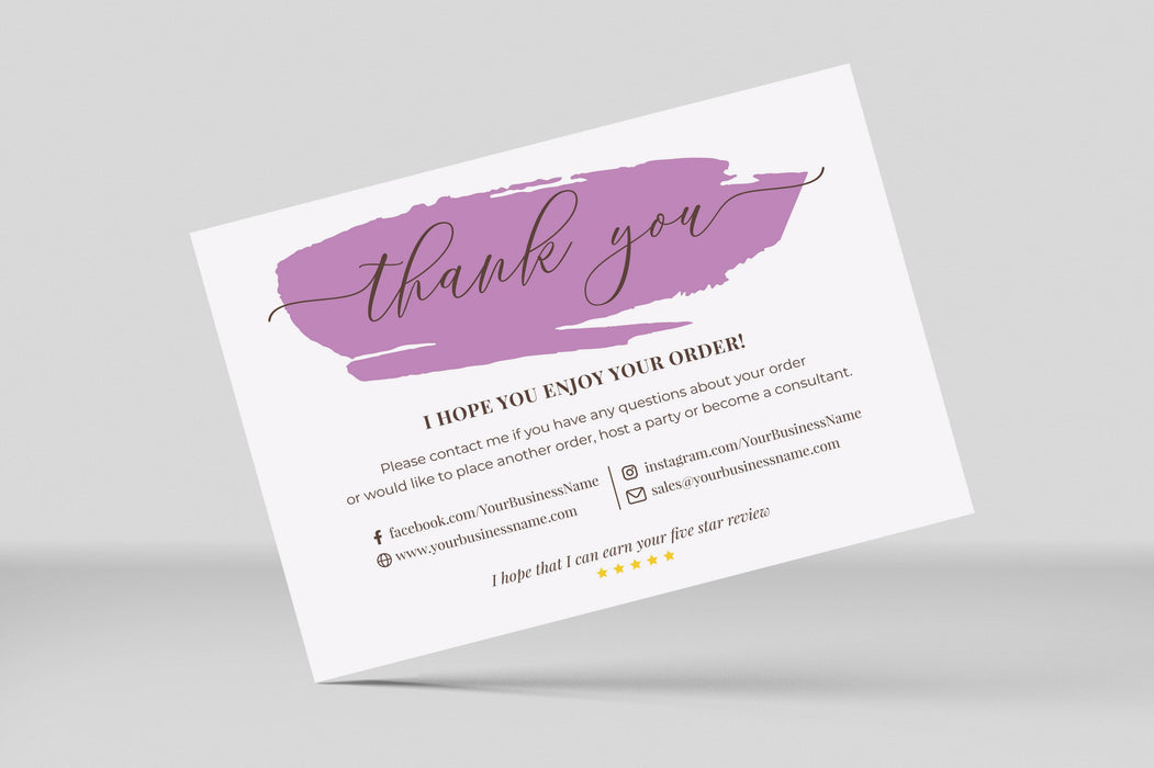 DIY Printable Small Business Thank You Card, Thank You for