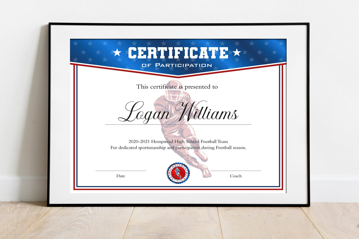 Editable Football Certificate Template, DIY Football Participation Cer — Posh Park editable-football-certificate-template-diy-football-participation-cer-posh-park