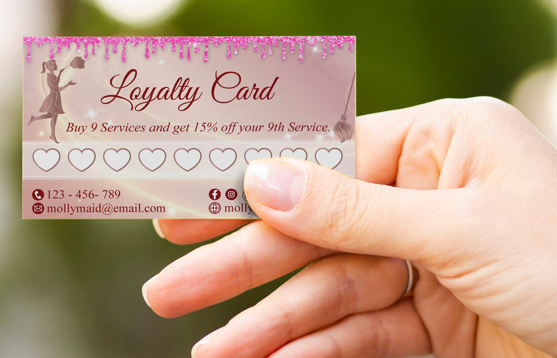 Digital Cleaning Service Loyalty Card for Cleaning Business | Cleaning Service Rewards Card Template