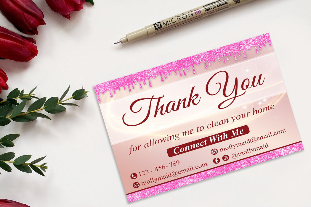 Editable Cleaning Business Thank You Card Template | Printable Cleaning Service Thank You Card | Housekeeping Business Downloadable Template