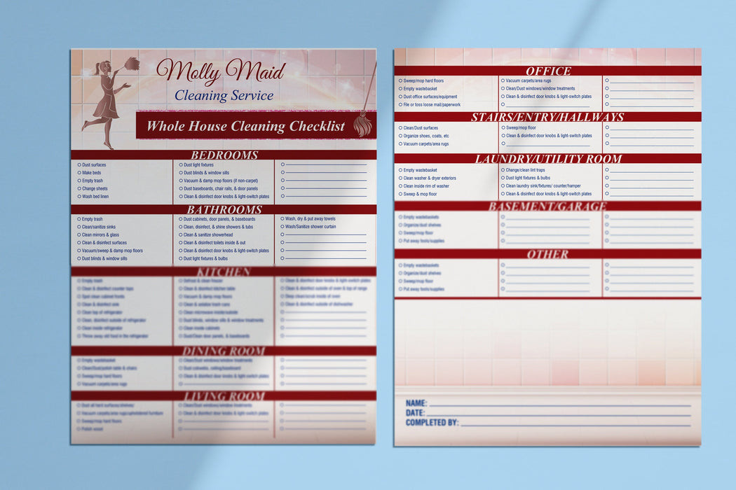 House Cleaning Checklist EDITABLE & PRINTABLE | House Cleaning Service List | Cleaning Schedule | House Cleaning Schedule