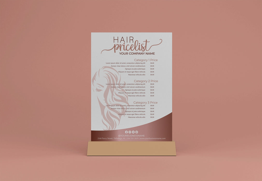 Editable Hair Salon Pricelist Flyer Template