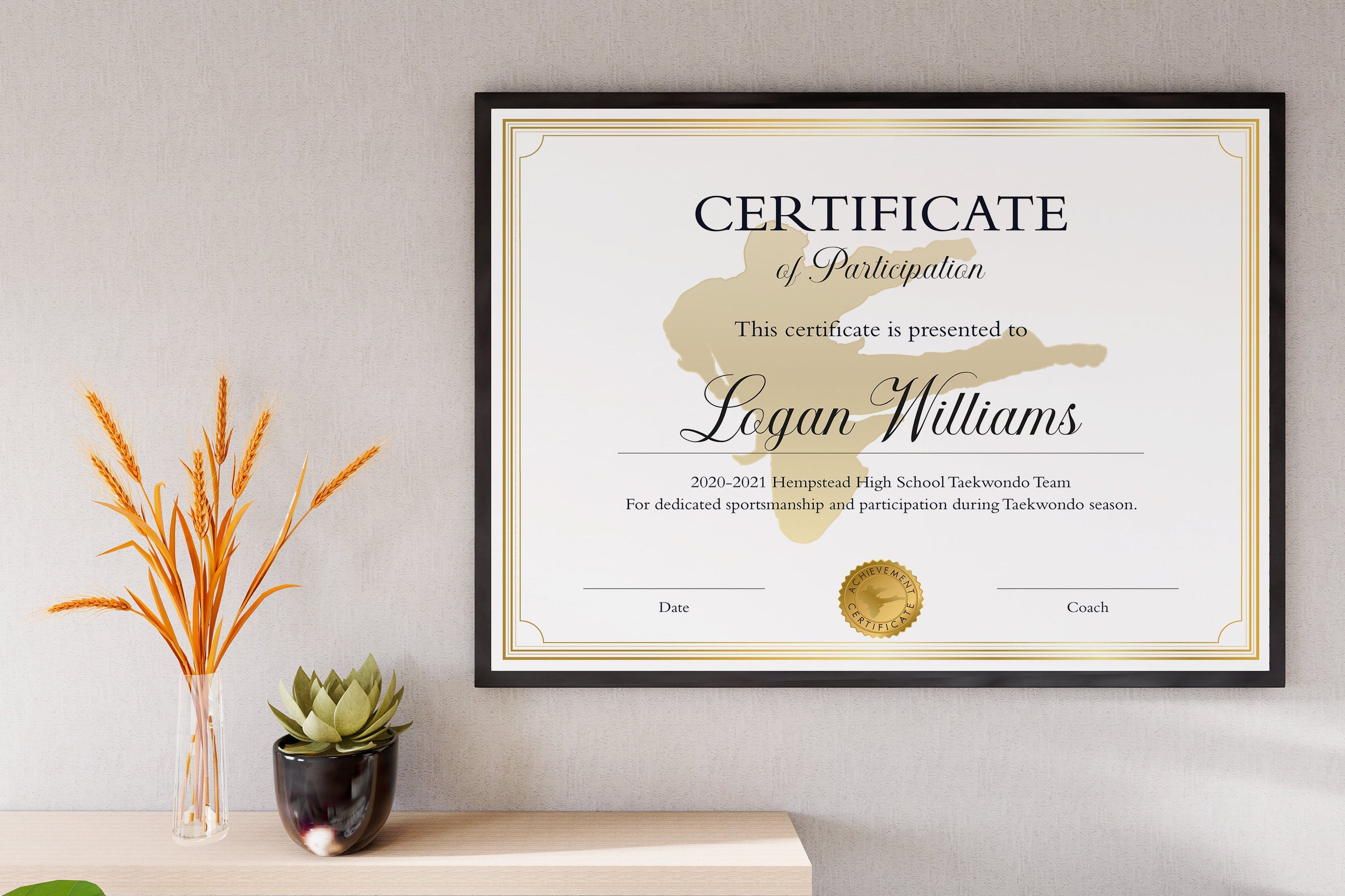 Editable Taekwondo Certificate Template, DIY Tae kwon do Participation ... Editable Taekwondo Certificate Template, DIY Tae kwon do Participation ...