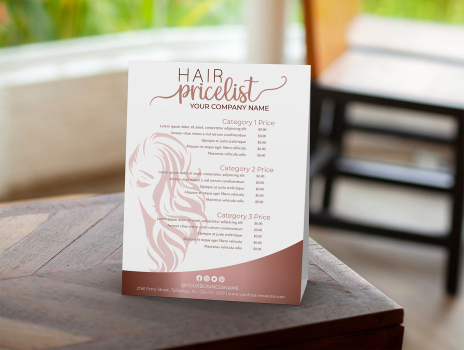 Editable Hair Salon Pricelist Flyer Template Posh Park