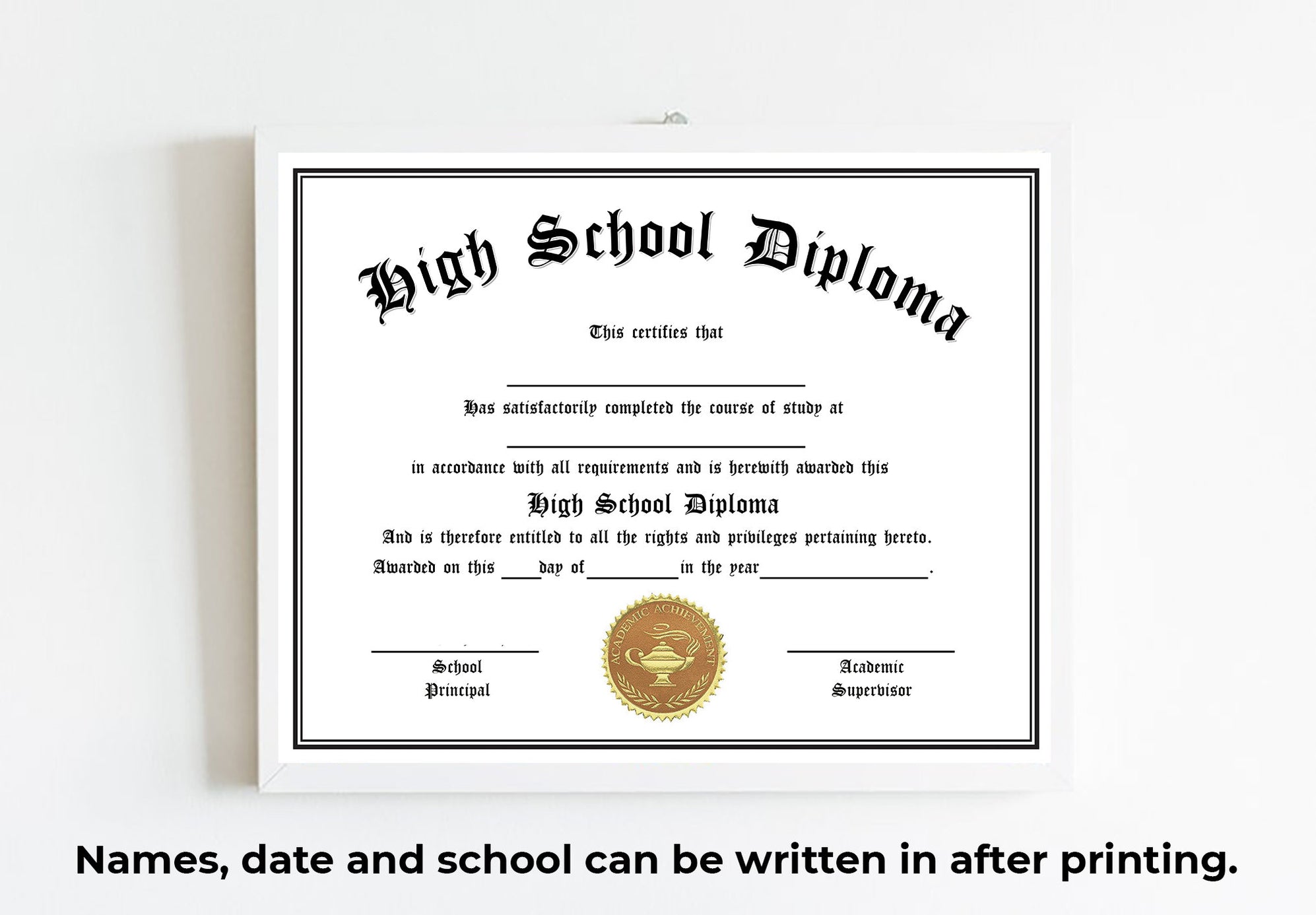 Printable Blank PDF Home High School Diploma Certificate Template ...