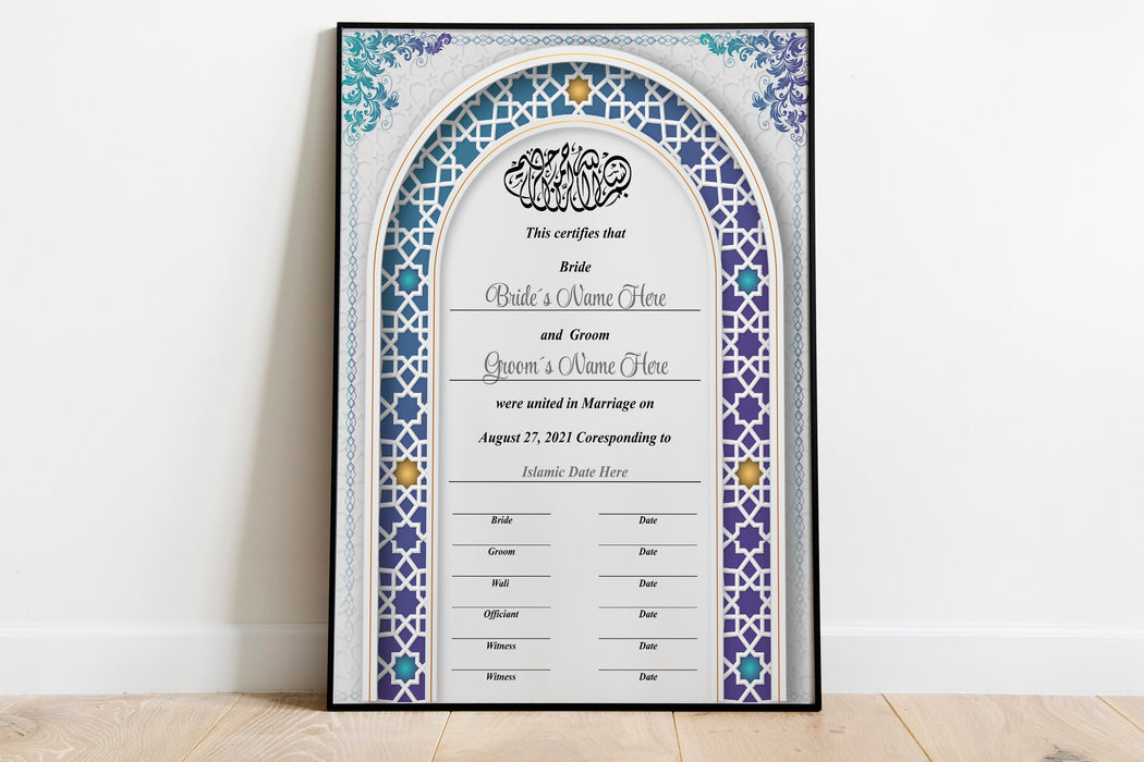 Printable Nikah Certificate