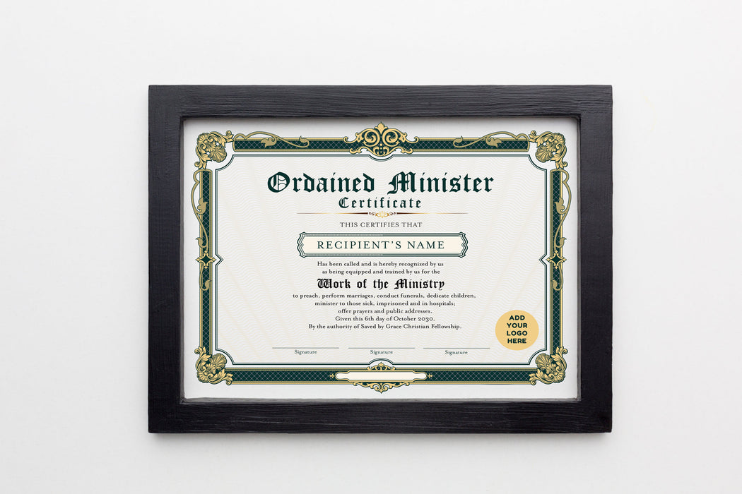 editable-certificate-of-ordination-minister-template-green-and-gold-d-posh-park for Free Printable Certificate Of Ordination Template Editable Certificate of Ordination Minister Template, Green and Gold D — Posh Park for Free Printable Certificate Of Ordination Template