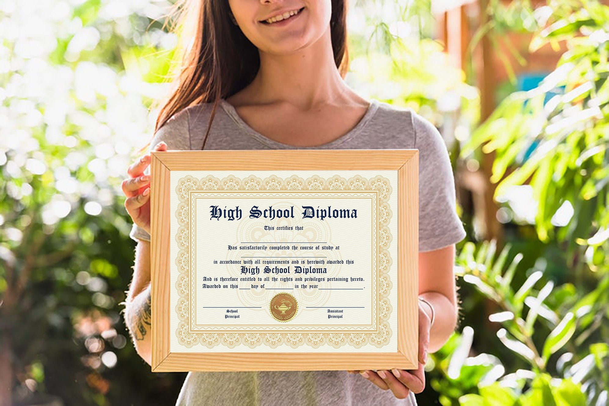 Printable Blank PDF Homeschool High School Diploma Template - Posh Park