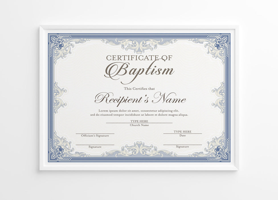 Editable Certificate of Baptism, Blue DIY Baptism Template, Downloadab — Posh Park editable-certificate-of-baptism-blue-diy-baptism-template-downloadab-posh-park