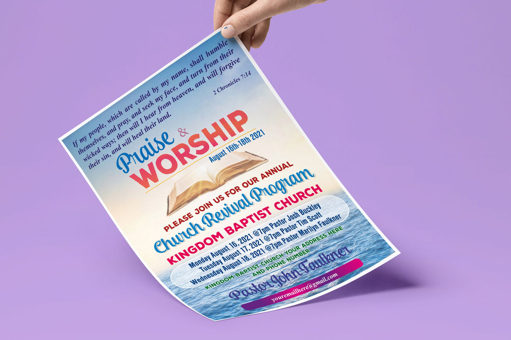 Editable Church Event Flyer, Printable Church Flyer