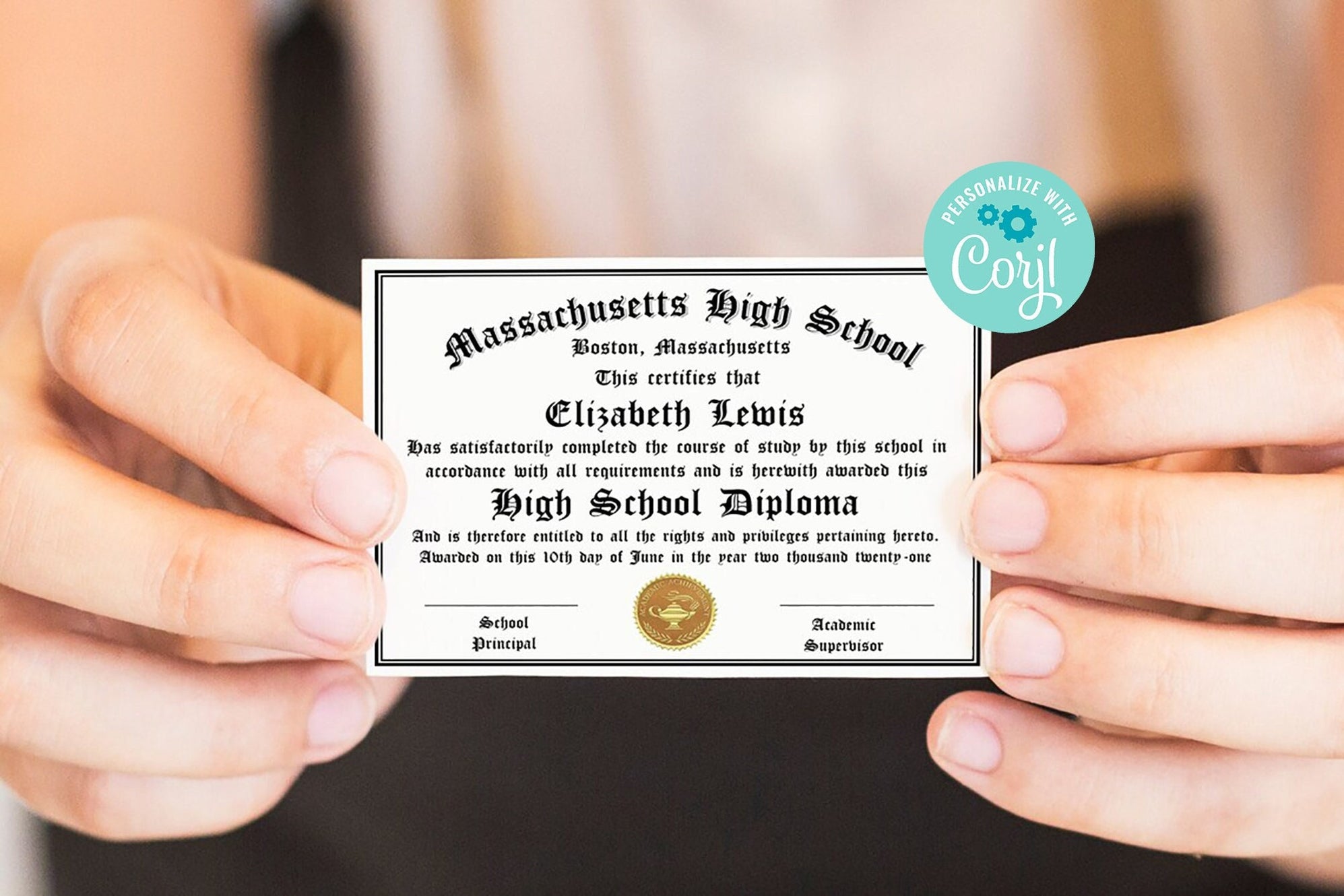 DIY Editable Mini High School Diploma Template — Posh Park